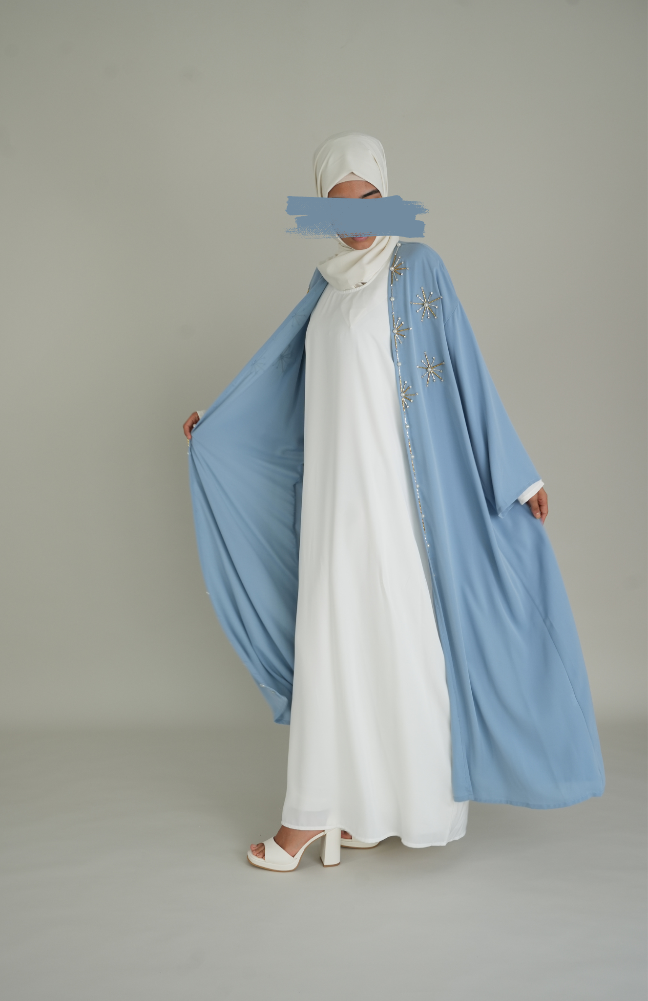 LUXUS CHIFFON KIMONO - SOFT BLUE