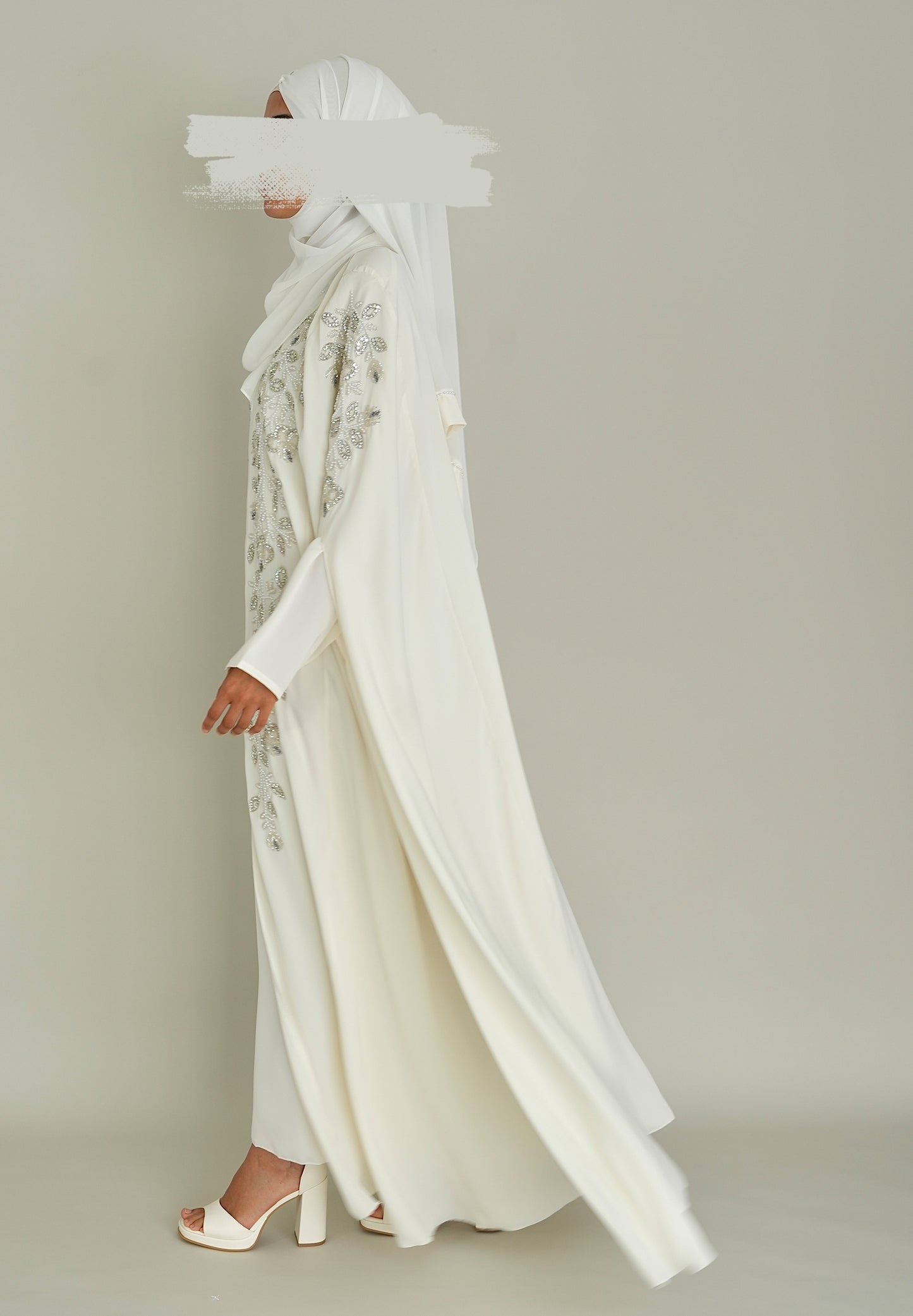 LUXUS NIDA BRAUT ABAYA SET - IVORY