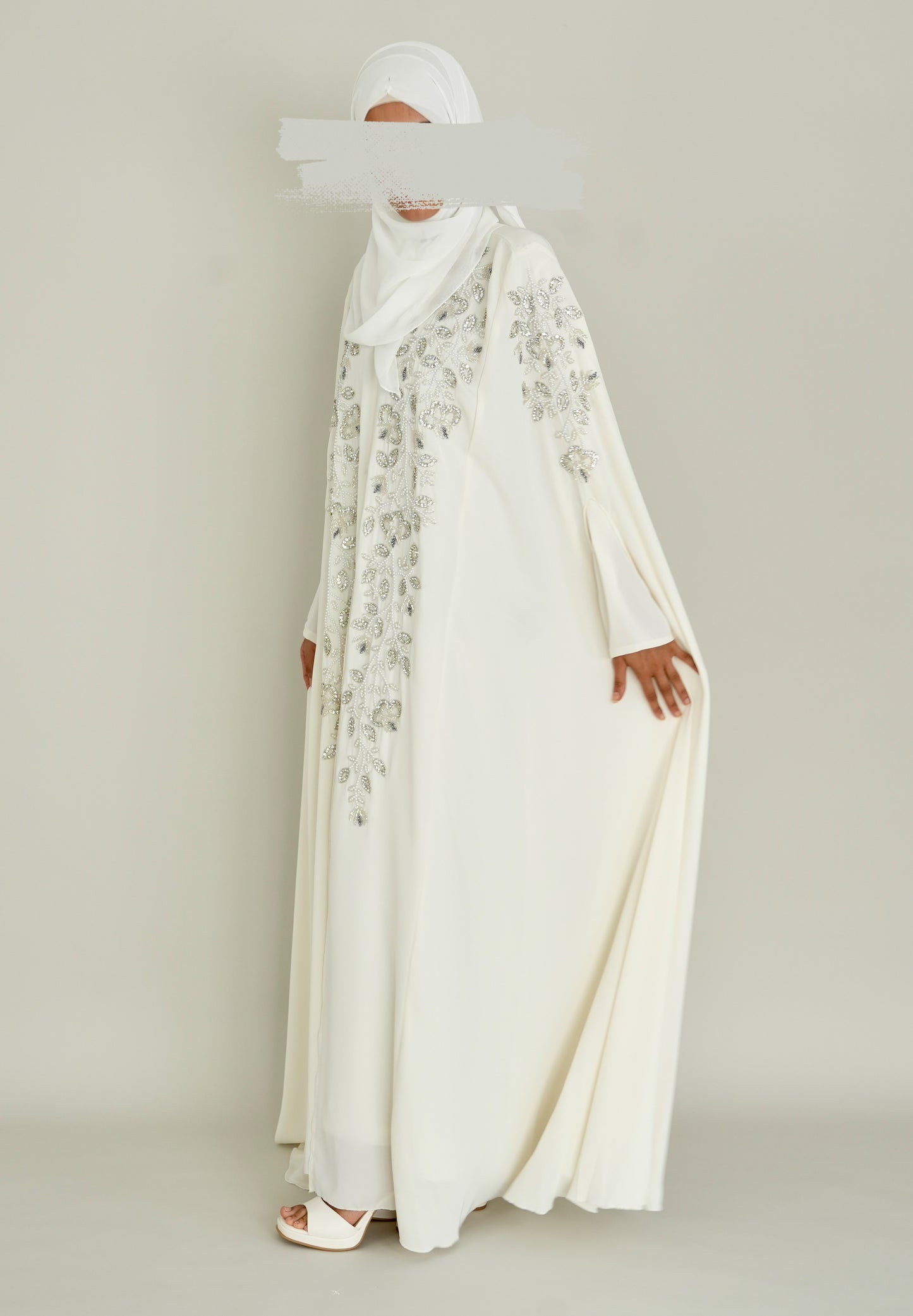 LUXUS NIDA BRAUT ABAYA SET - IVORY
