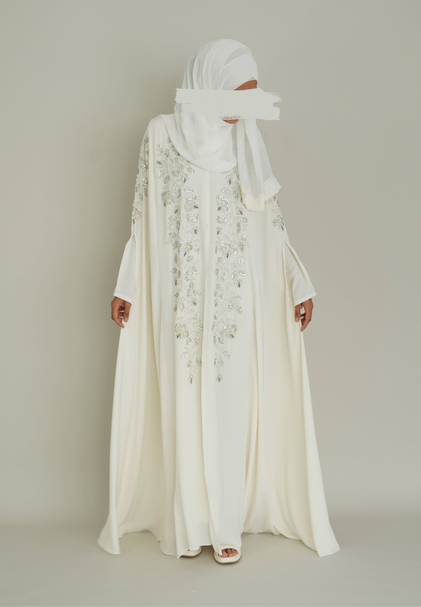 LUXUS NIDA BRAUT ABAYA SET - IVORY