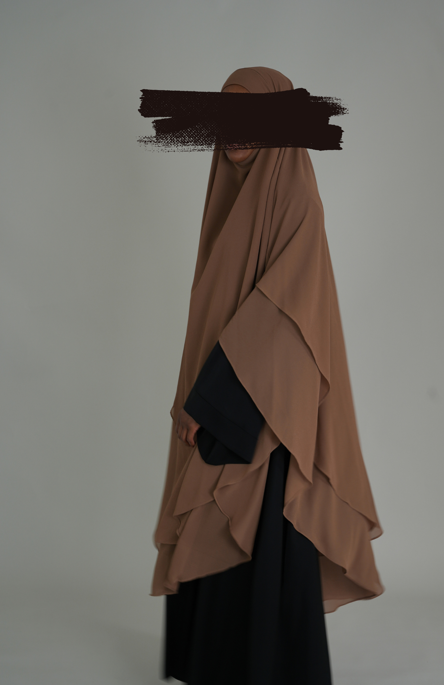 ZWEILAGIGER MAXI CHIFFON KHIMAR - CAMEL