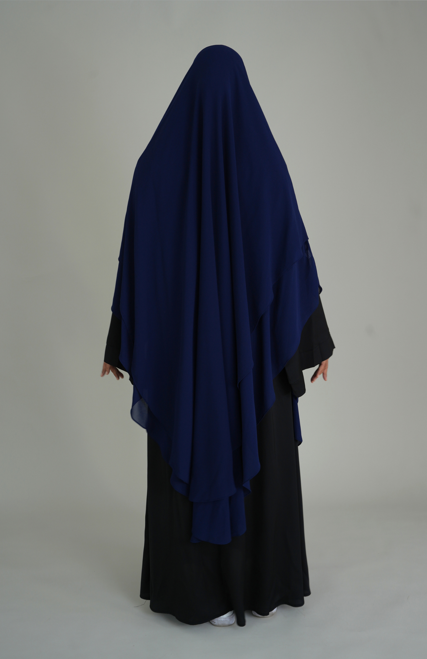 ZWEILAGIGER MAXI CHIFFON KHIMAR - NAVY