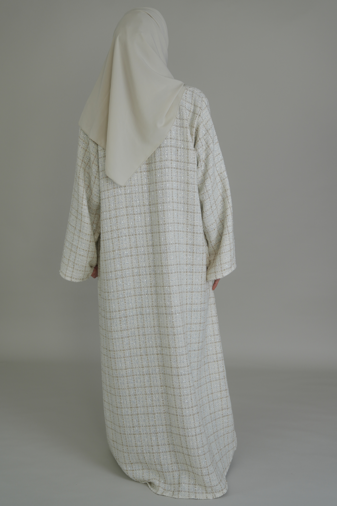 TWEED MANTEL ABAYA - CREME