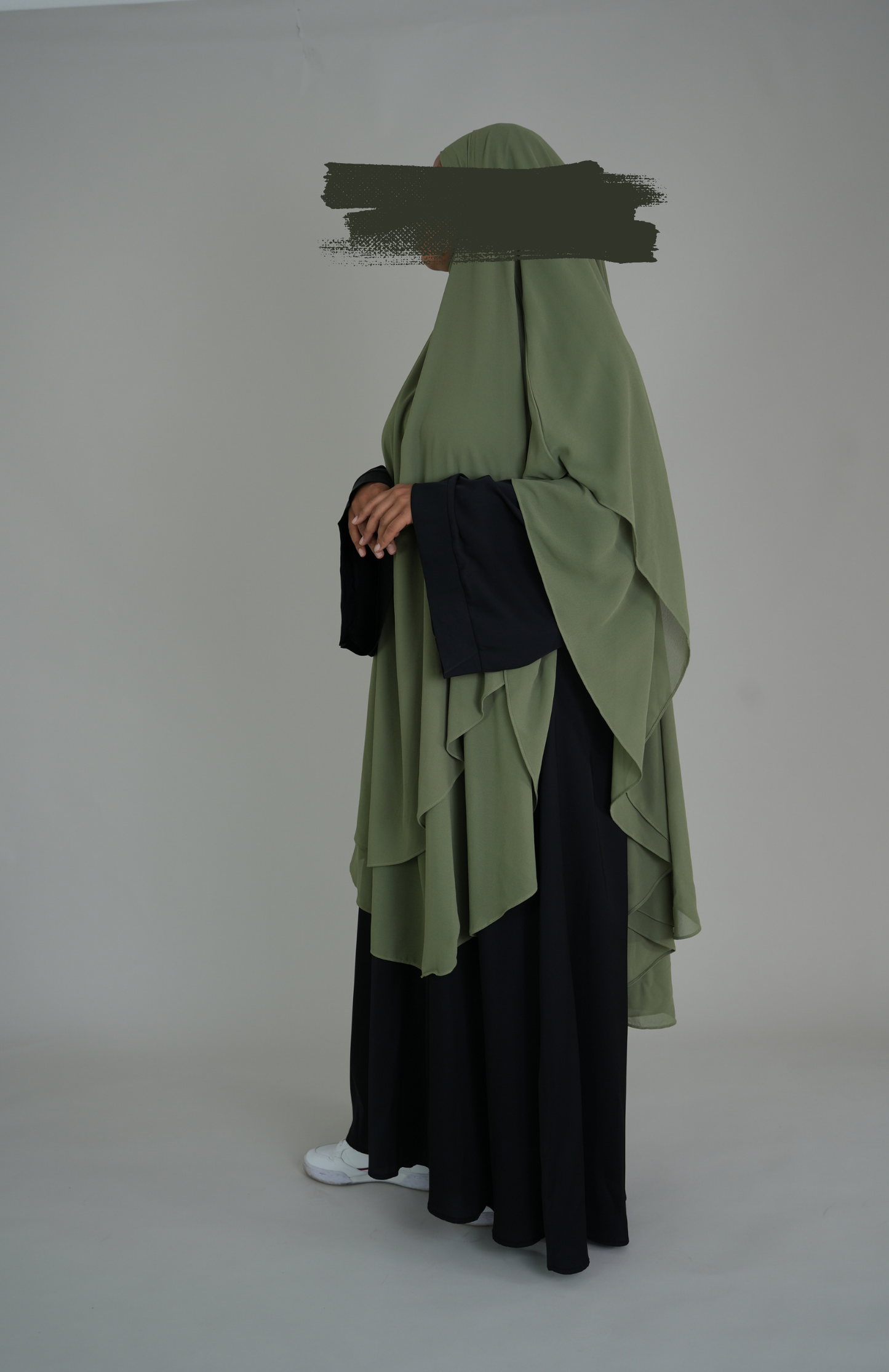ZWEILAGIGER MAXI CHIFFON KHIMAR - GREEN TEA