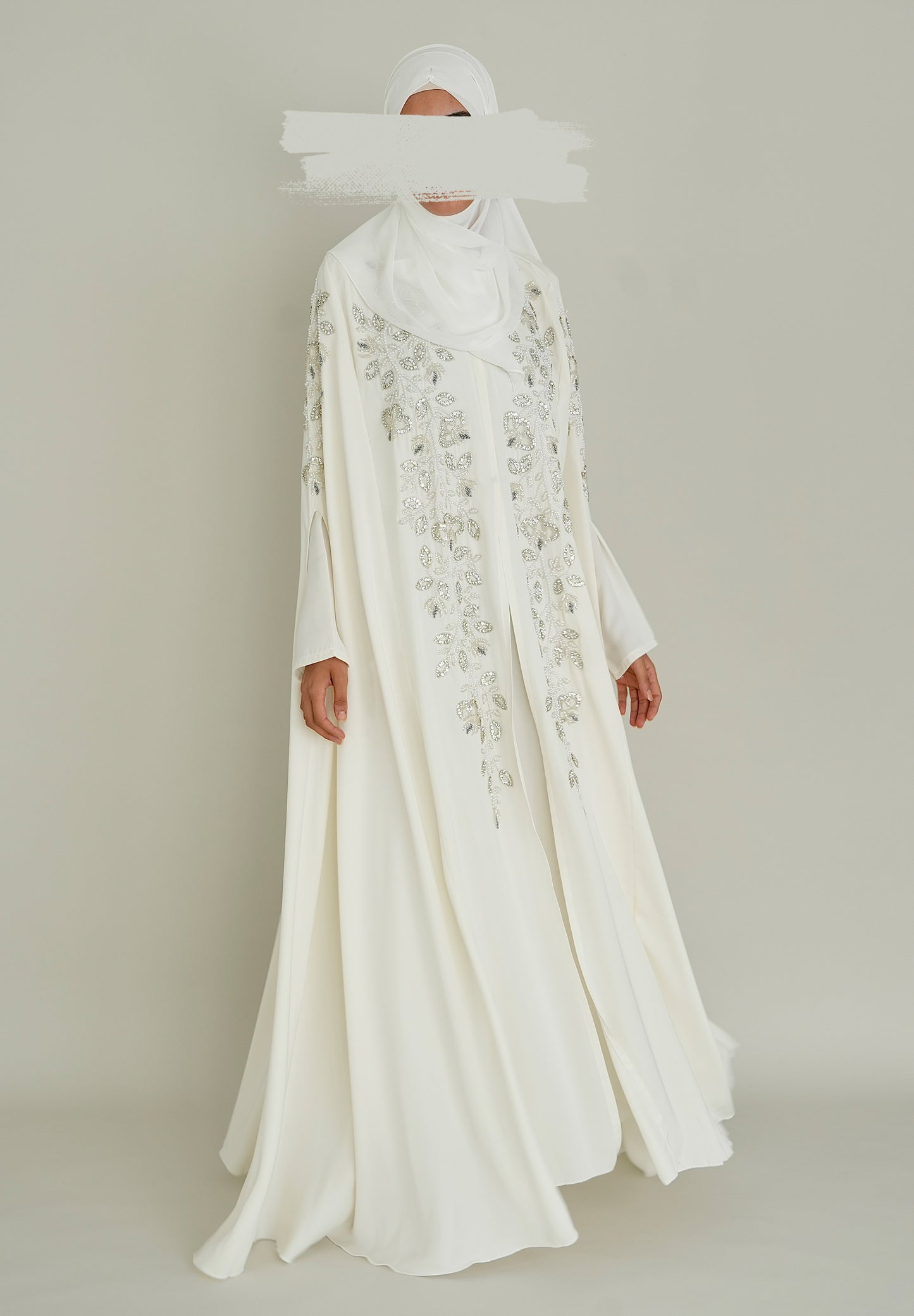 LUXUS NIDA BRAUT ABAYA SET - IVORY