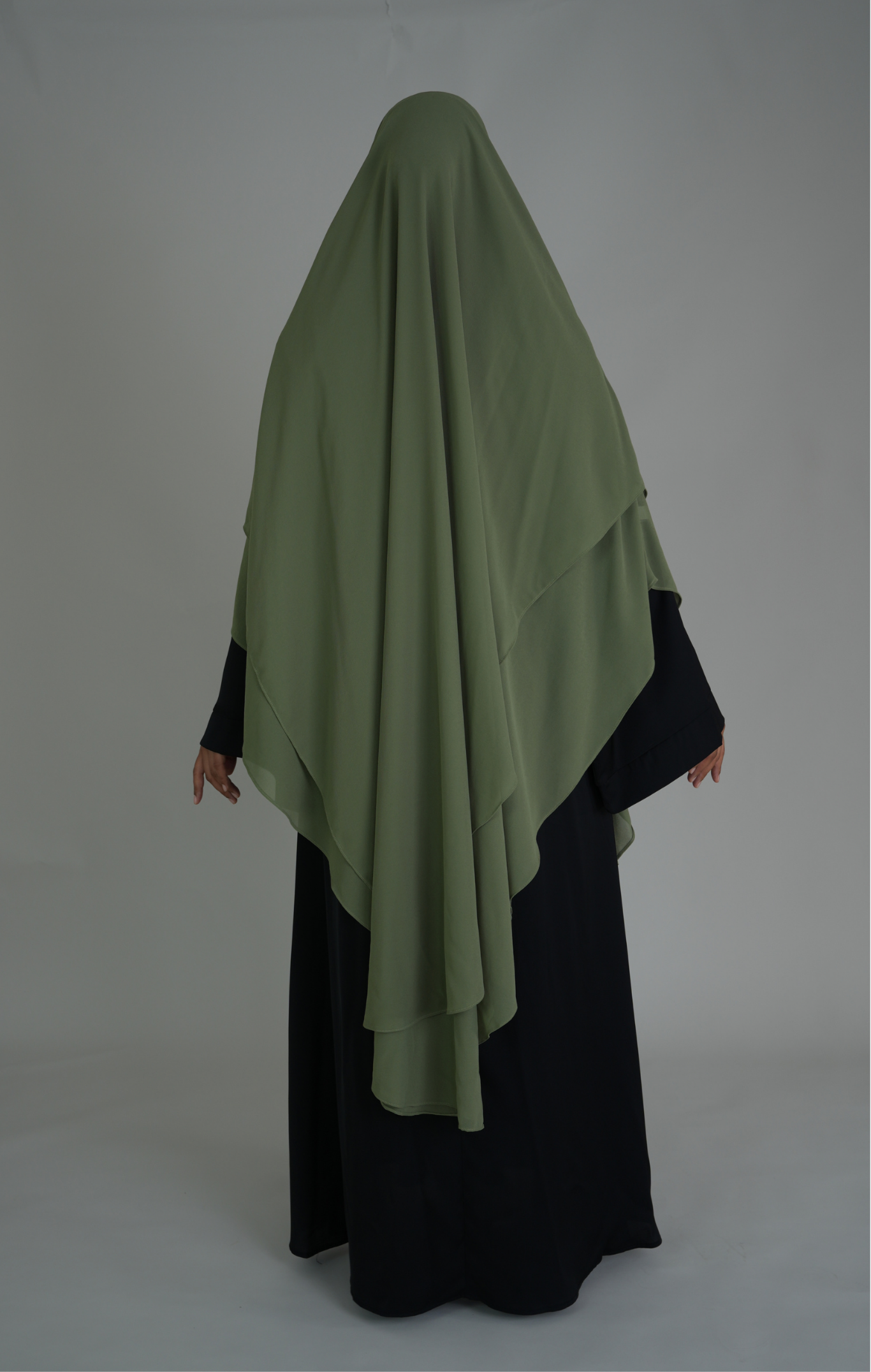 ZWEILAGIGER MAXI CHIFFON KHIMAR - GREEN TEA