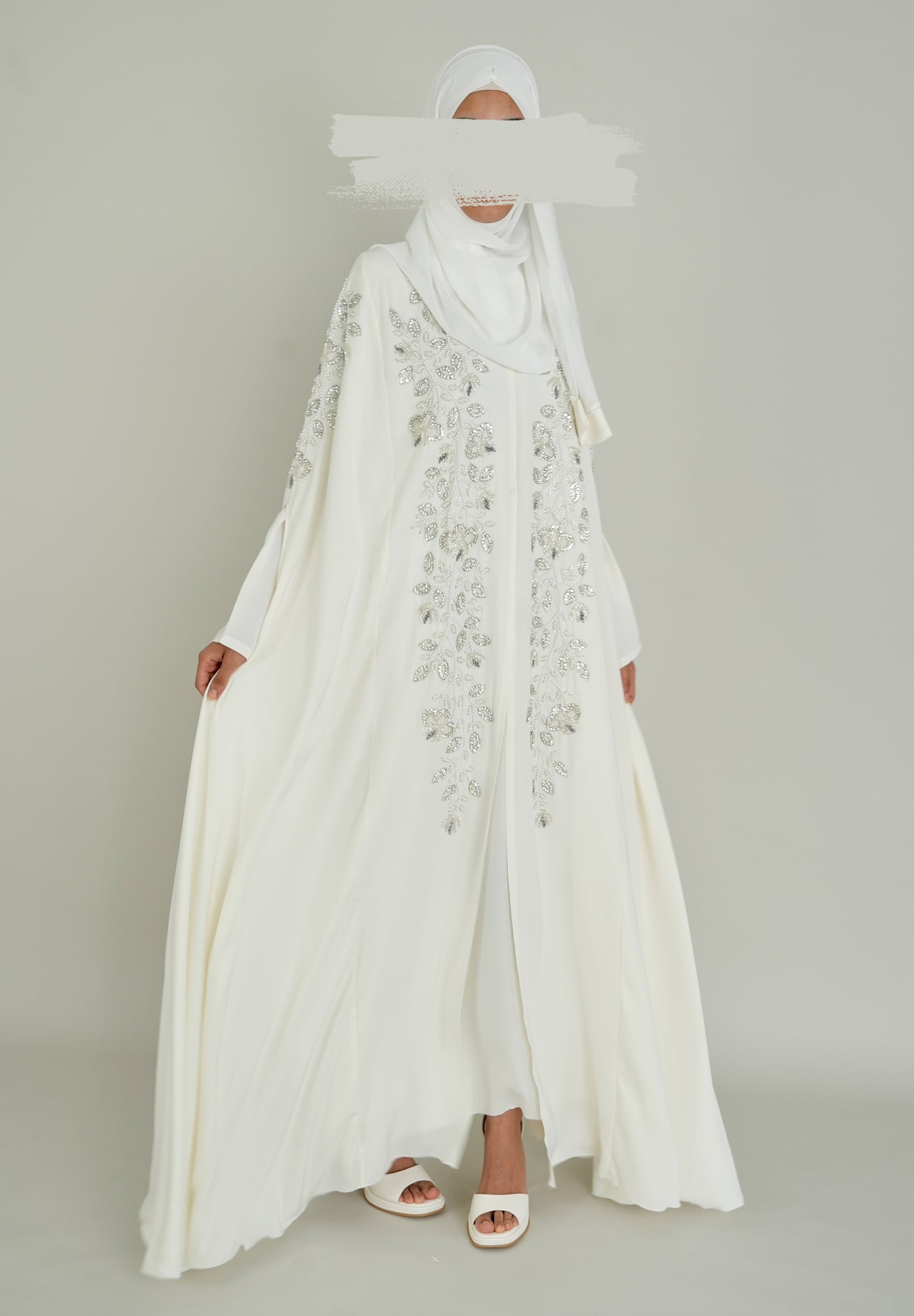 LUXUS NIDA BRAUT ABAYA SET - IVORY