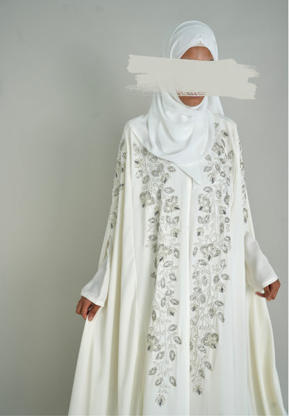 LUXUS NIDA BRAUT ABAYA SET - IVORY