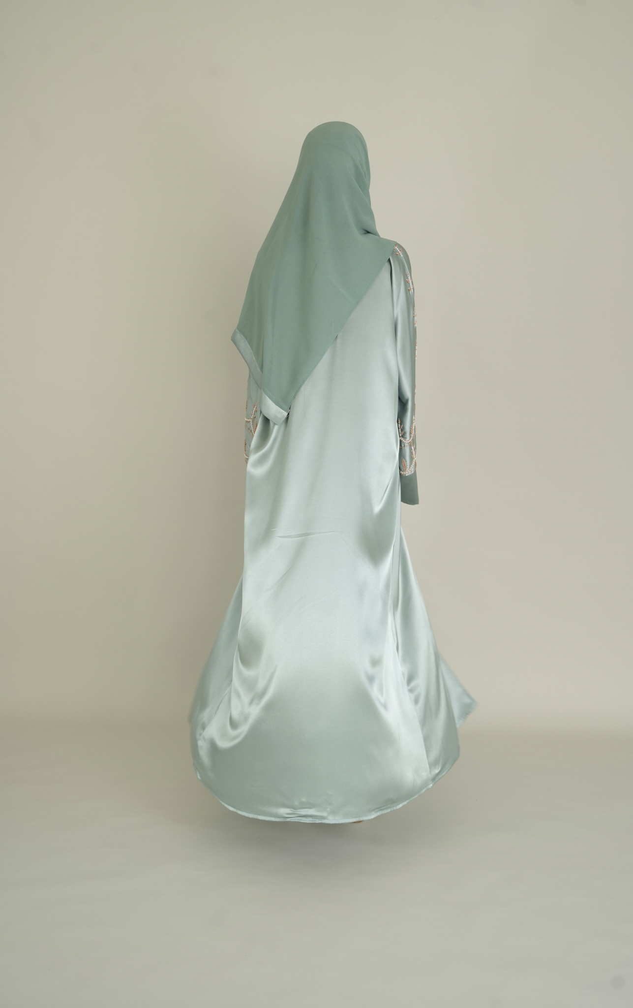 LUXUS SATIN ABAYA SET - SWEET MINT