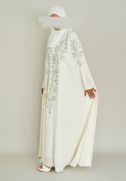 LUXUS NIDA BRAUT ABAYA SET - IVORY