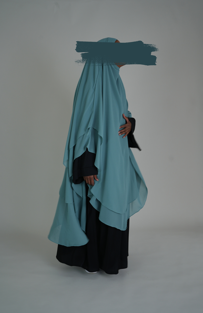 ZWEILAGIGER MAXI CHIFFON KHIMAR - WATERLILLLY