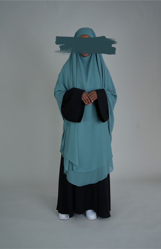 ZWEILAGIGER MAXI CHIFFON KHIMAR - WATERLILLLY