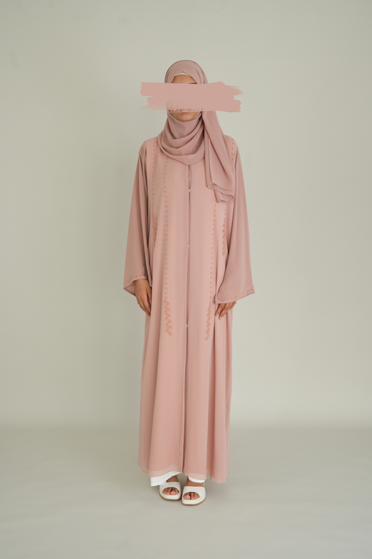 LUXUS CHIFFON ABAYA SET - BLUSH