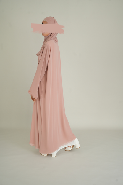 LUXUS CHIFFON ABAYA SET - BLUSH