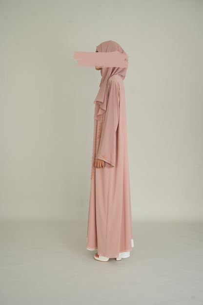 LUXUS CHIFFON ABAYA SET - BLUSH