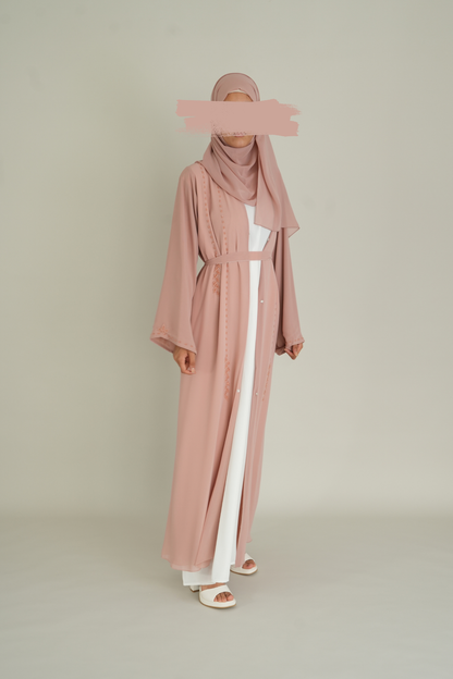 LUXUS CHIFFON ABAYA SET - BLUSH