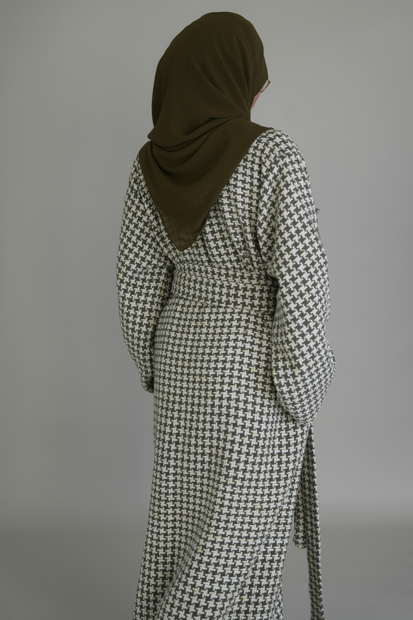TWEED MANTEL ABAYA - ÖLIVGRÜN