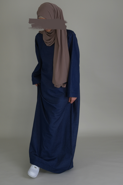 PREMIUM JEANS ABAYA - DARK BLUE
