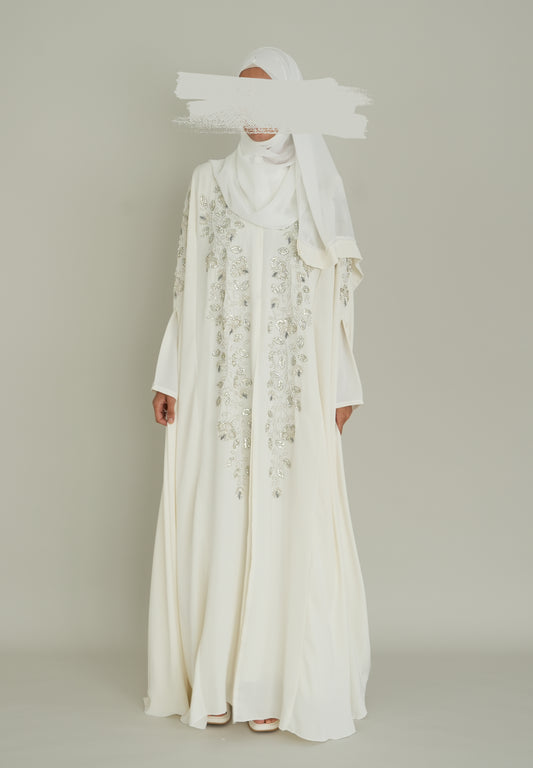 LUXUS NIDA BRAUT ABAYA SET - IVORY