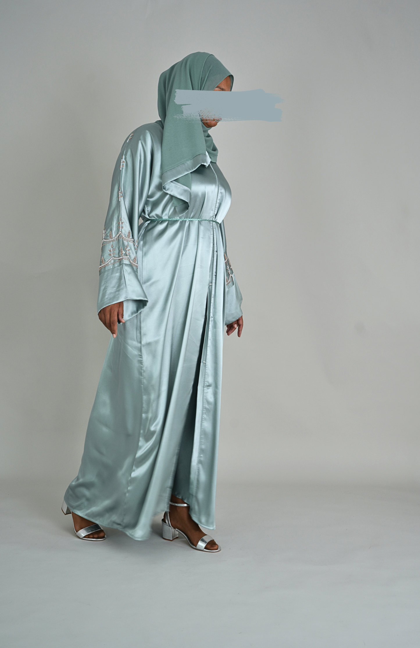 LUXUS SATIN ABAYA SET - SWEET MINT