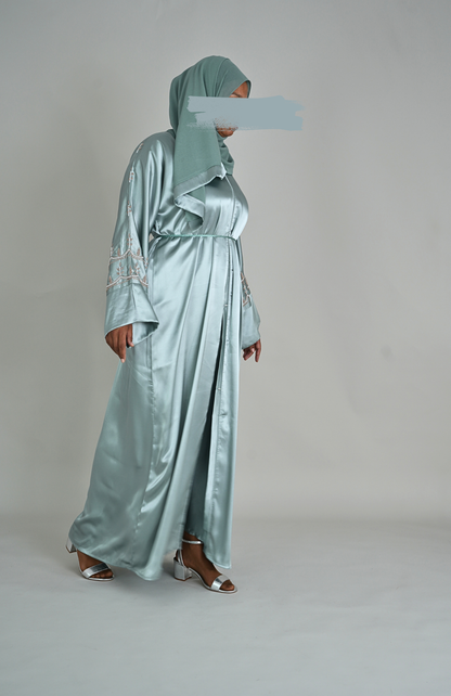 LUXUS SATIN ABAYA SET - SWEET MINT