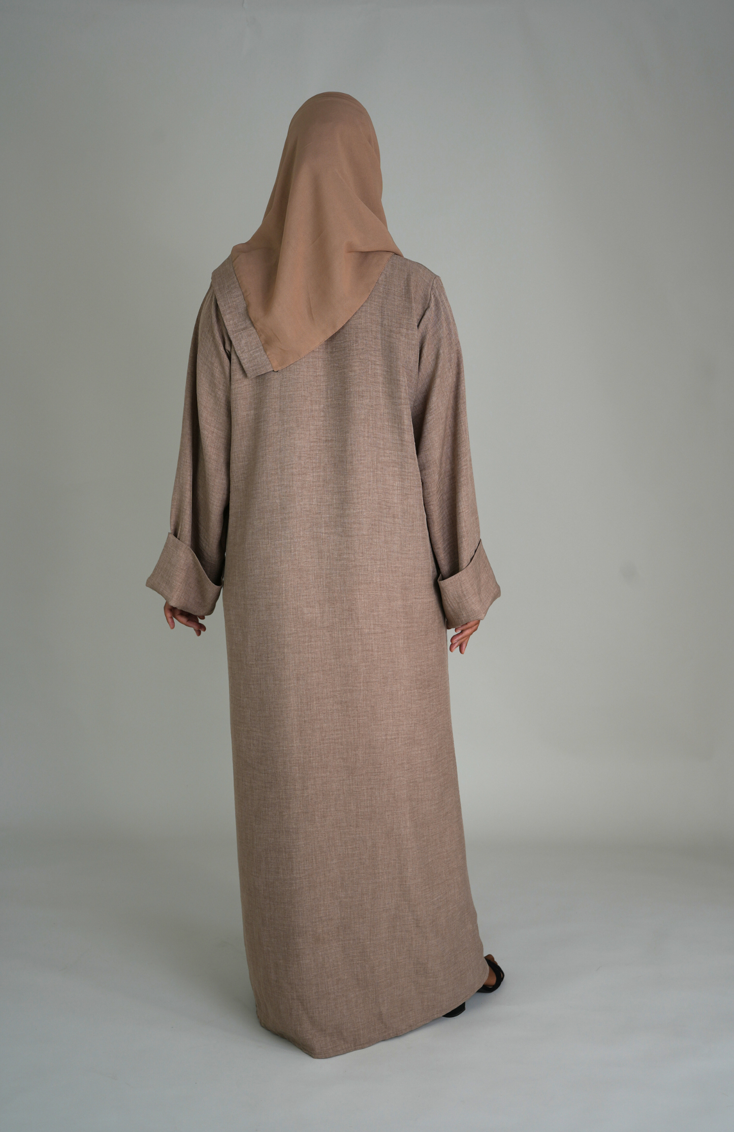 LINEN ABAYA - HELLBRAUN
