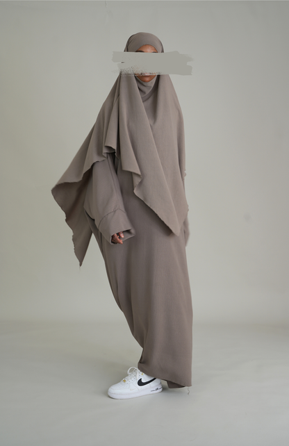 BASIC JAZZ ABAYA SET - TAUPE