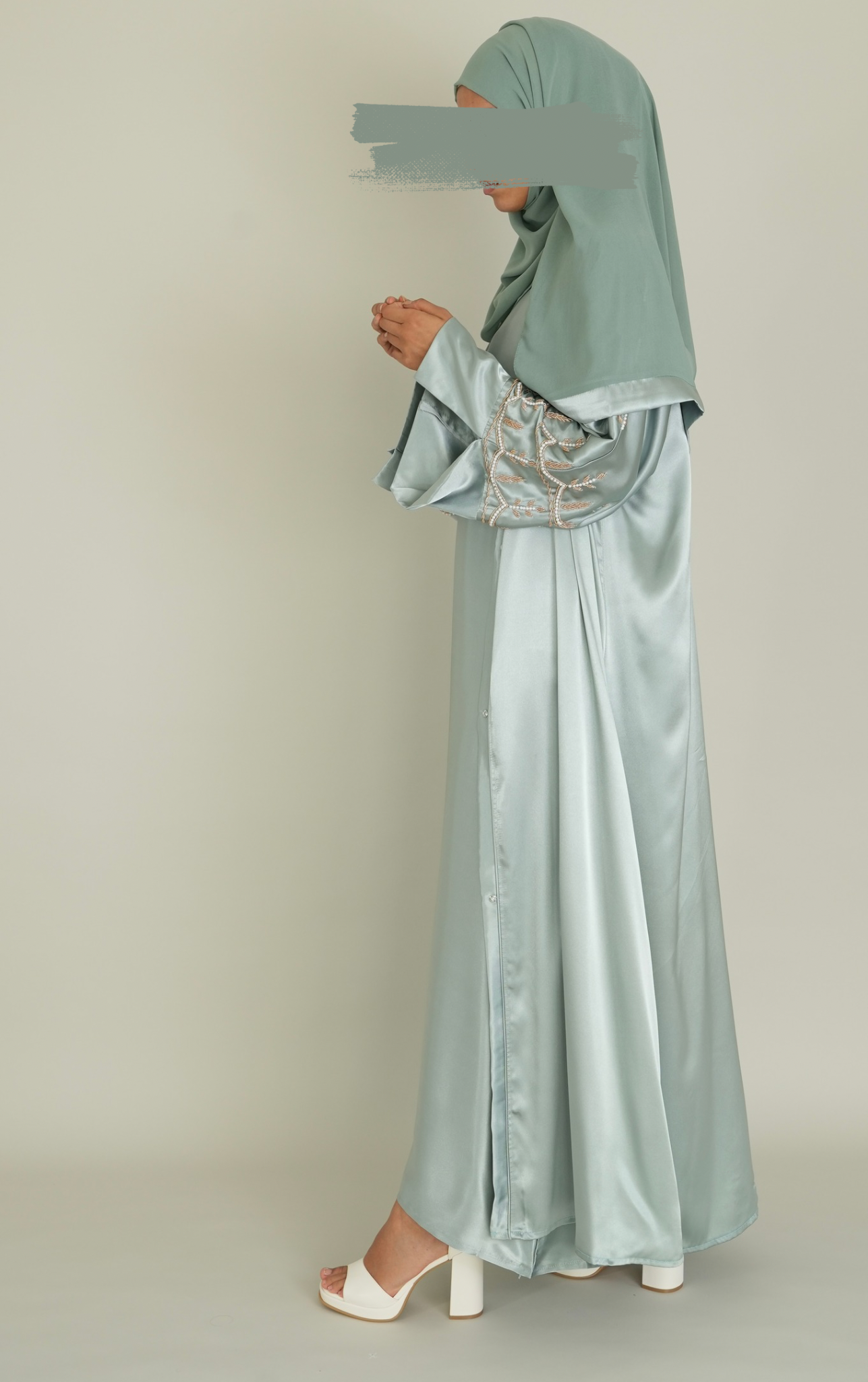 LUXUS SATIN ABAYA SET - SWEET MINT