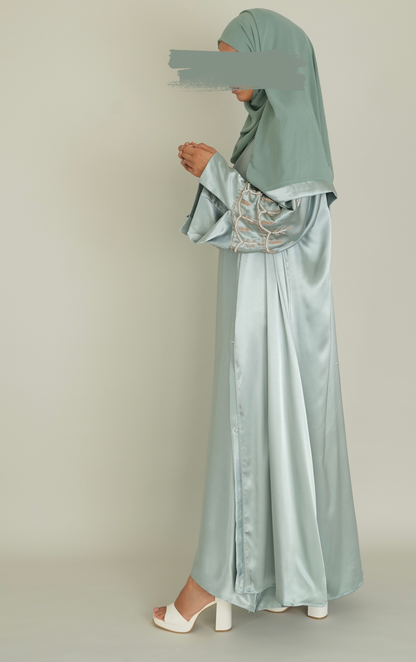 LUXUS SATIN ABAYA SET - SWEET MINT